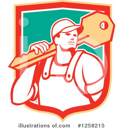 Royalty-Free (RF) Locksmith Clipart Illustration by patrimonio - Stock Sample #1258215