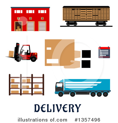 Forklift Clipart #1357496 by Vector Tradition SM