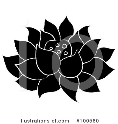 Royalty-Free (RF) Lotus Clipart Illustration by Pams Clipart - Stock Sample #100580