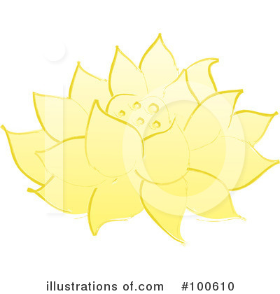 Royalty-Free (RF) Lotus Clipart Illustration by Pams Clipart - Stock Sample #100610