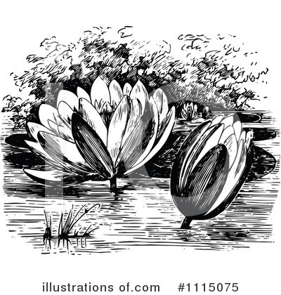 Royalty-Free (RF) Lotus Clipart Illustration by Prawny Vintage - Stock Sample #1115075