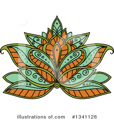 Royalty-Free (RF) Lotus Clipart Illustration by Vector Tradition SM - Stock Sample #1341126