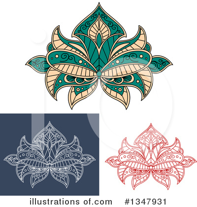 Royalty-Free (RF) Lotus Clipart Illustration by Vector Tradition SM - Stock Sample #1347931