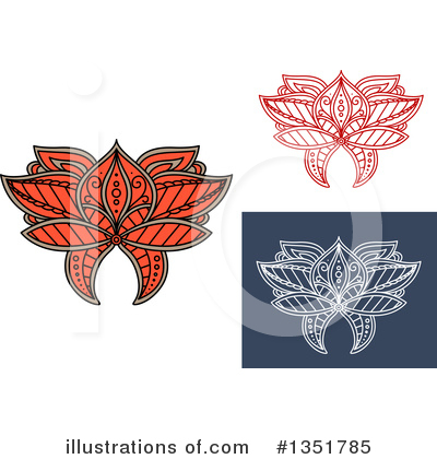 Royalty-Free (RF) Lotus Clipart Illustration by Vector Tradition SM - Stock Sample #1351785