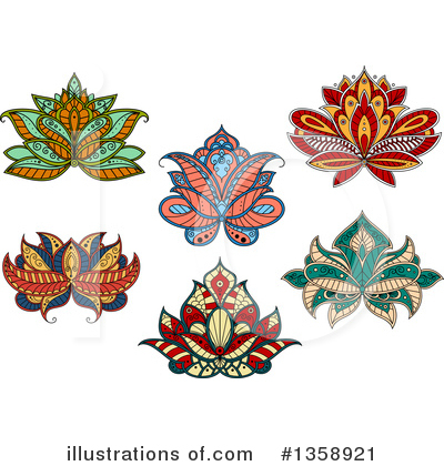 Royalty-Free (RF) Lotus Clipart Illustration by Vector Tradition SM - Stock Sample #1358921