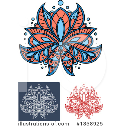 Royalty-Free (RF) Lotus Clipart Illustration by Vector Tradition SM - Stock Sample #1358925