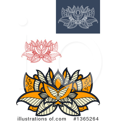 Royalty-Free (RF) Lotus Clipart Illustration by Vector Tradition SM - Stock Sample #1365264