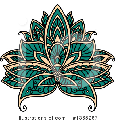 Royalty-Free (RF) Lotus Clipart Illustration by Vector Tradition SM - Stock Sample #1365267