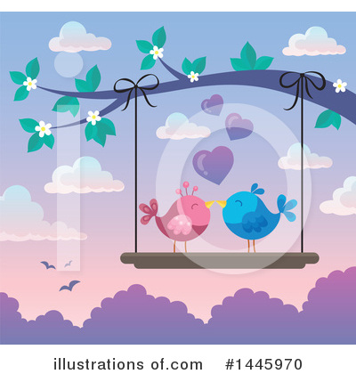 Royalty-Free (RF) Love Birds Clipart Illustration by visekart - Stock Sample #1445970