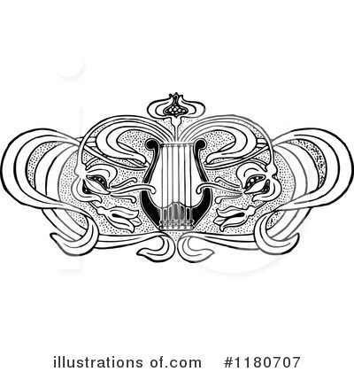 Royalty-Free (RF) Lyre Clipart Illustration by Prawny Vintage - Stock Sample #1180707