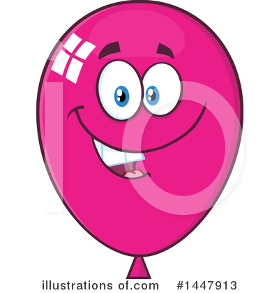 Royalty-Free (RF) Magenta Party Balloon Clipart Illustration by Hit Toon - Stock Sample #1447913