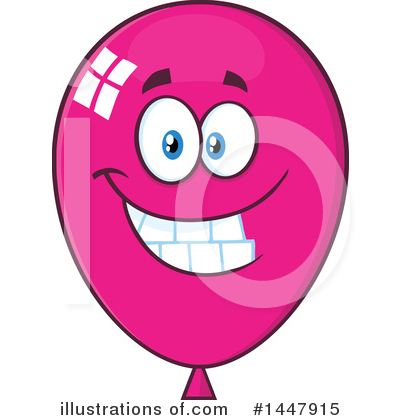 Royalty-Free (RF) Magenta Party Balloon Clipart Illustration by Hit Toon - Stock Sample #1447915