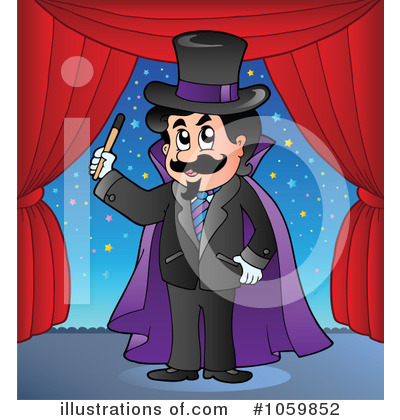 Royalty-Free (RF) Magician Clipart Illustration by visekart - Stock Sample #1059852