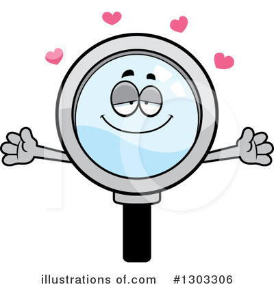 Royalty-Free (RF) Magnifying Glass Character Clipart Illustration by Cory Thoman - Stock Sample #1303306