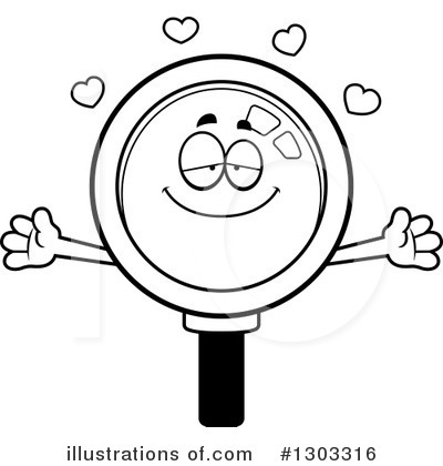 Royalty-Free (RF) Magnifying Glass Character Clipart Illustration by Cory Thoman - Stock Sample #1303316