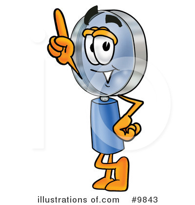 Royalty-Free (RF) Magnifying Glass Clipart Illustration by Mascot Junction - Stock Sample #9843