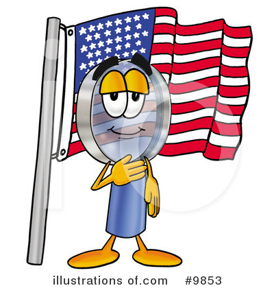 Royalty-Free (RF) Magnifying Glass Clipart Illustration by Mascot Junction - Stock Sample #9853