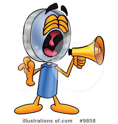Royalty-Free (RF) Magnifying Glass Clipart Illustration by Mascot Junction - Stock Sample #9858