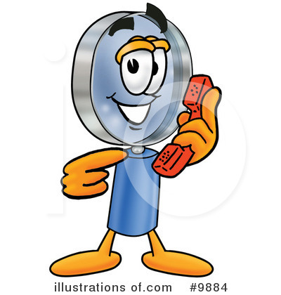 Royalty-Free (RF) Magnifying Glass Clipart Illustration by Mascot Junction - Stock Sample #9884