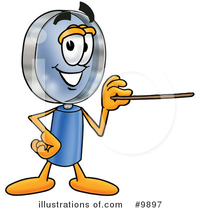 Royalty-Free (RF) Magnifying Glass Clipart Illustration by Mascot Junction - Stock Sample #9897