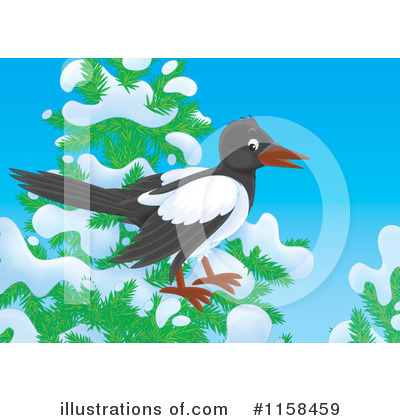Royalty-Free (RF) Magpie Clipart Illustration by Alex Bannykh - Stock Sample #1158459