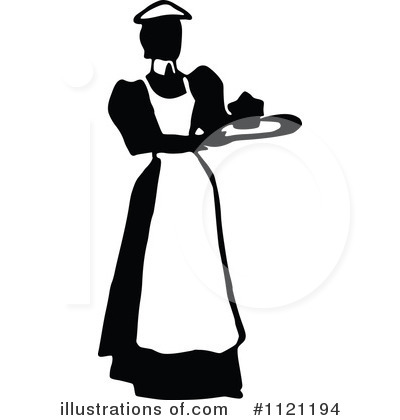 Royalty-Free (RF) Maid Clipart Illustration by Prawny Vintage - Stock Sample #1121194