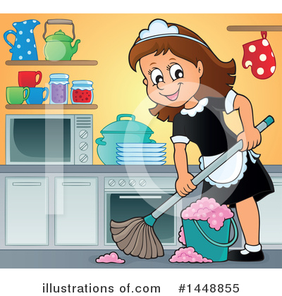 Royalty-Free (RF) Maid Clipart Illustration by visekart - Stock Sample #1448855