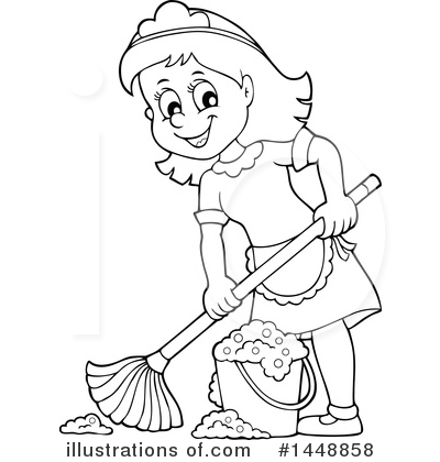 Royalty-Free (RF) Maid Clipart Illustration by visekart - Stock Sample #1448858