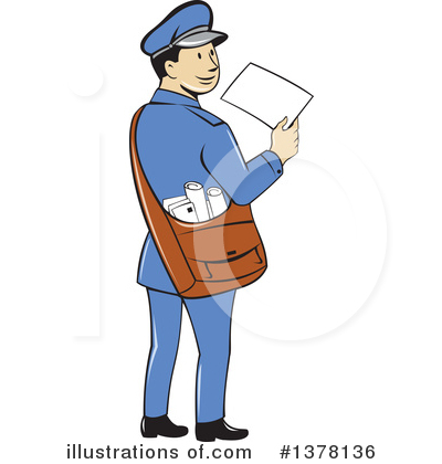 Royalty-Free (RF) Mail Man Clipart Illustration by patrimonio - Stock Sample #1378136
