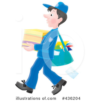 Royalty-Free (RF) Mail Man Clipart Illustration by Alex Bannykh - Stock Sample #436204
