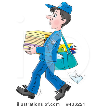 Royalty-Free (RF) Mail Man Clipart Illustration by Alex Bannykh - Stock Sample #436221