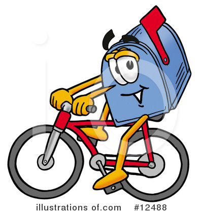 Bicyclist Clipart #12488 by Mascot Junction