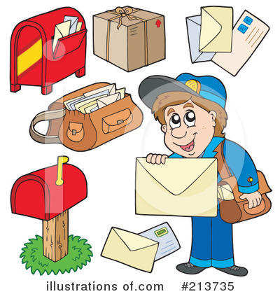 Royalty-Free (RF) Mailman Clipart Illustration by visekart - Stock Sample #213735