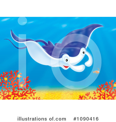 Royalty-Free (RF) Manta Ray Clipart Illustration by Alex Bannykh - Stock Sample #1090416