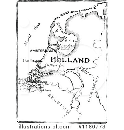Royalty-Free (RF) Map Clipart Illustration by Prawny Vintage - Stock Sample #1180773