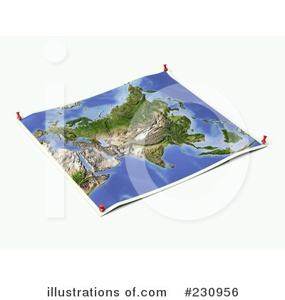 Royalty-Free (RF) Map Clipart Illustration by Michael Schmeling - Stock Sample #230956