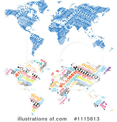 World Map Clipart #1115613 by Andrei Marincas