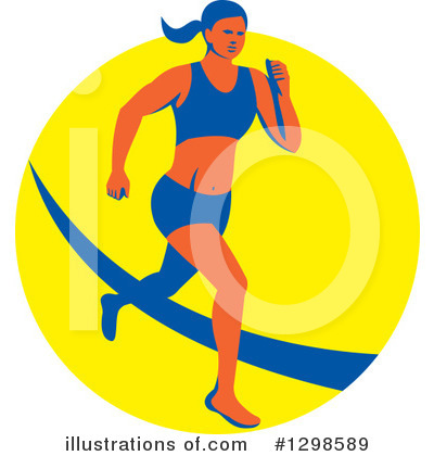 Marathon Runner Clipart #1298589 by patrimonio
