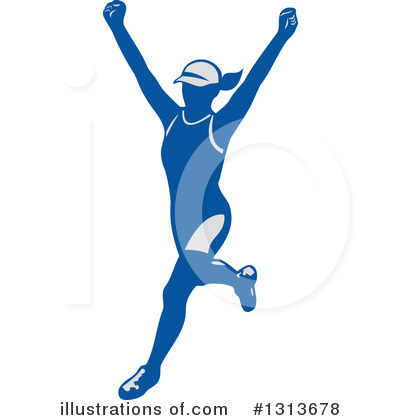 Marathon Runner Clipart #1313678 by patrimonio
