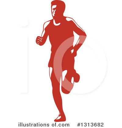Marathon Runner Clipart #1313682 by patrimonio