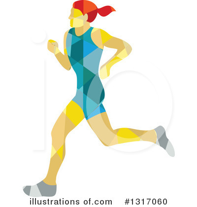 Marathon Runner Clipart #1317060 by patrimonio
