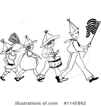 Royalty-Free (RF) Marching Band Clipart Illustration by Prawny Vintage - Stock Sample #1145862