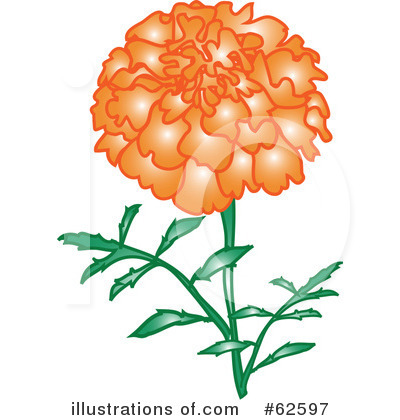 Royalty-Free (RF) Marigold Clipart Illustration by Pams Clipart - Stock Sample #62597