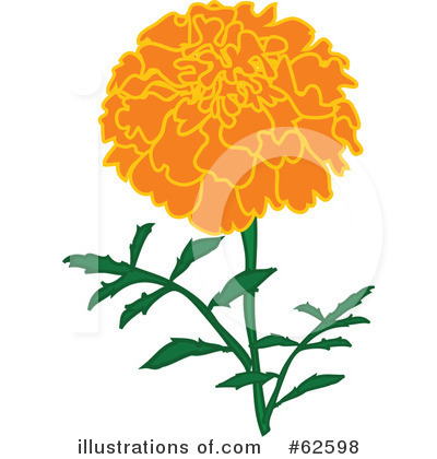 Royalty-Free (RF) Marigold Clipart Illustration by Pams Clipart - Stock Sample #62598