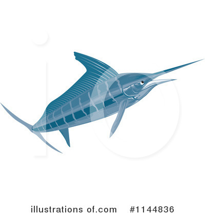 Royalty-Free (RF) Marlin Clipart Illustration by patrimonio - Stock Sample #1144836