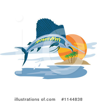 Royalty-Free (RF) Marlin Clipart Illustration by patrimonio - Stock Sample #1144838
