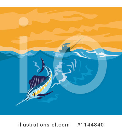 Royalty-Free (RF) Marlin Clipart Illustration by patrimonio - Stock Sample #1144840