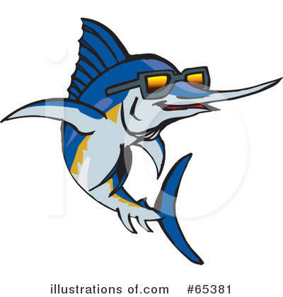 Royalty-Free (RF) Marlin Clipart Illustration by Dennis Holmes Designs - Stock Sample #65381
