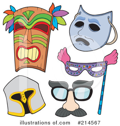 Royalty-Free (RF) Masks Clipart Illustration by visekart - Stock Sample #214567