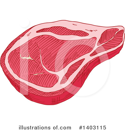 Steak Clipart #1403115 by Vector Tradition SM